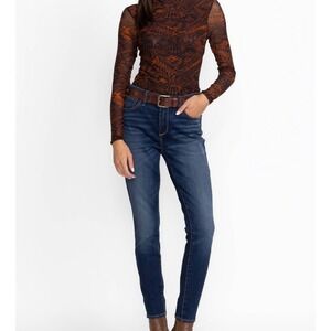 Johnny Was Denim Jeans Women's Dark Wash Embellished Pockets Size 25‎